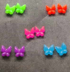 Neon Butterfly Stud Earrings