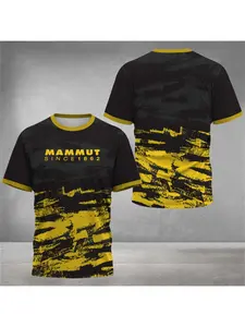 Men's outdoor hiking T-shirt 3D printed design rock climbing cross-country running Drifit camping clothes fashionable