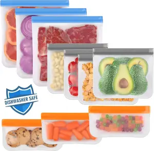 2026 10-Pack Silicone Food Storage Bags – Leakproof, BPA-free, and dishwasher safe. Ditch disposable plastic for good! Use for lunch, marinating, freezing, or travel – these reusable bags make eco-friendly storage a no-brainer.