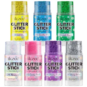 Christmas gifts Body Glitter Stick, 7counts，Chunky Shimming Makeup Sticks for Face, Lips, Eyes, Hair, Party Glitter Gel for Singer Concert Music Festival,Elegant Halloween, Glam Pack Glitter