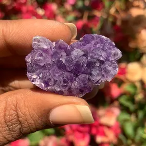 Natural Amethyst Crystal Heart Geode Carving