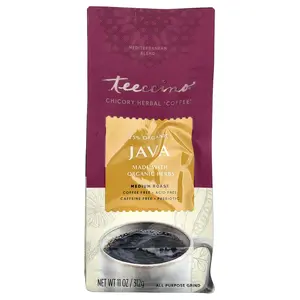 Teeccino Chicory Herbal Coffee, Java, Medium Roast, Caffeine Free, 11 oz (312 g)