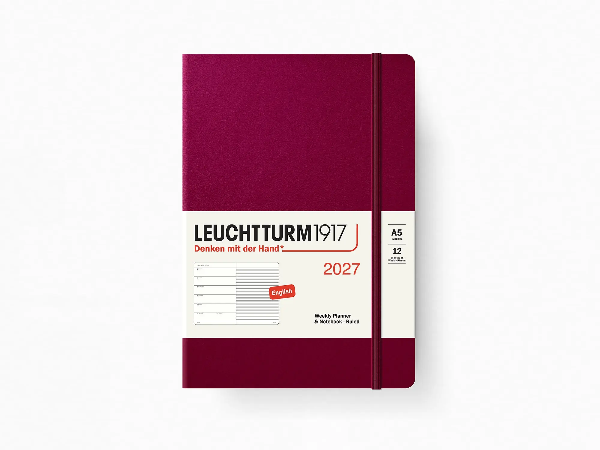 2027 Leuchtturm 1917 Weekly Planner & Notebook - PORT RED
