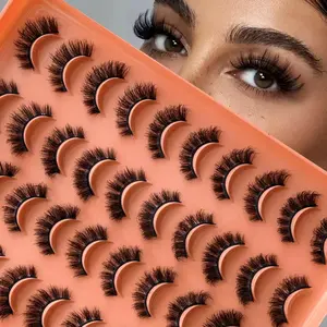 20 Pairs 6D Volume False Eyelashes, Fluffy Curly Natural Look, One-Piece Easy Application, Perfect for Any Occasion