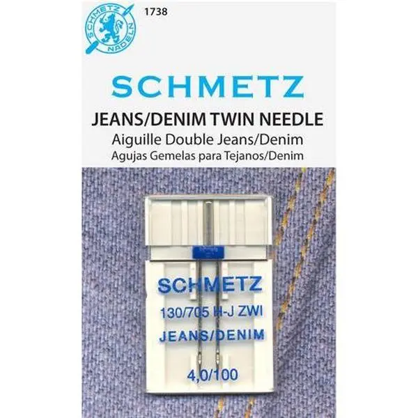 Schmetz Size 4.0/100 Twin Jeans Denim Sewing Machine Needles 1738 130/705H-J 15x1