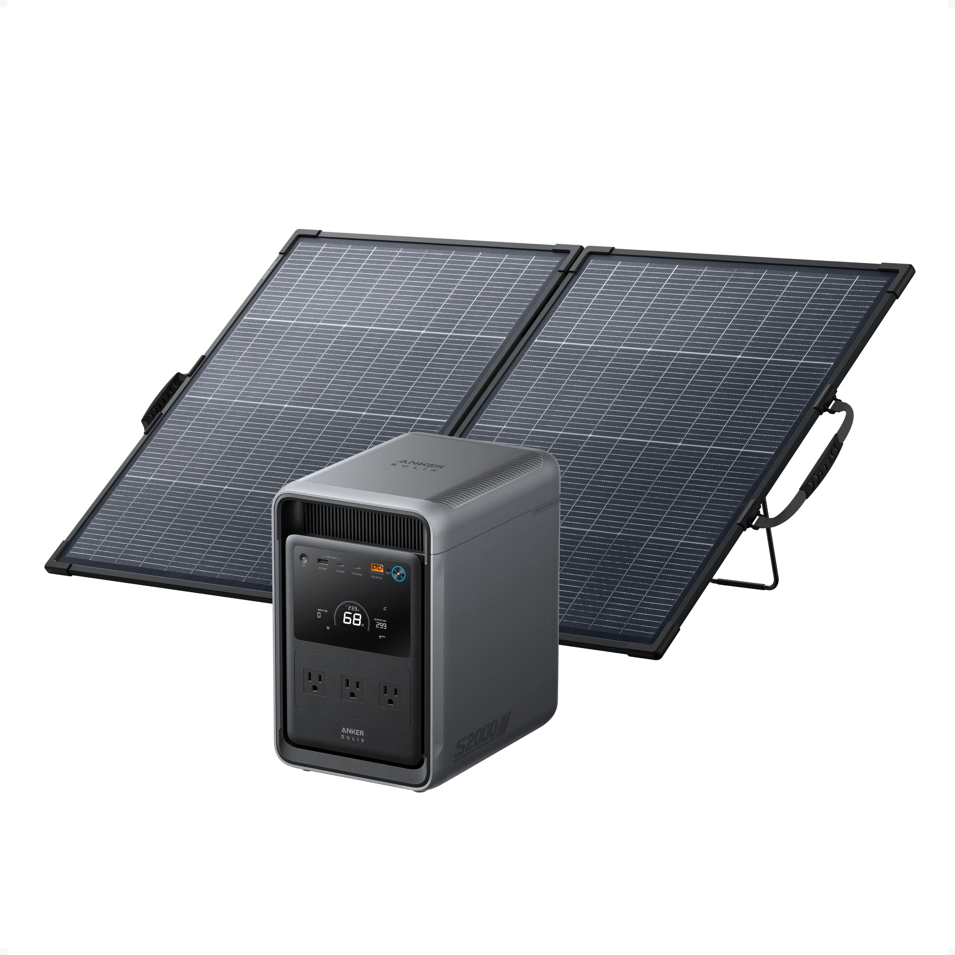 ANKER SOLIX S2000 Solar Generator + 200W Bifacial Solar Panel