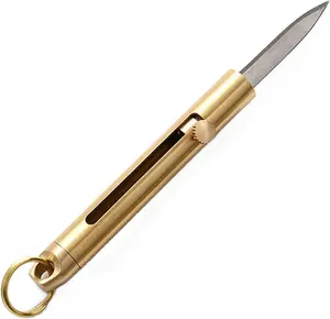 Mini Knife Multi-function Portable EDC Bolt Knife Practical Brass Pocket Knife