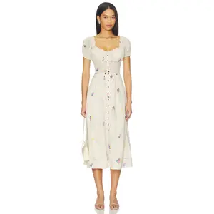 Free People Complete Me Midi Dress in Tea Combo