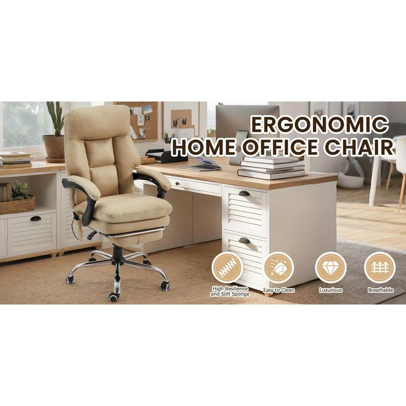 Khaki Ergonomic Office & Gaming Chair 6-Point Vibration Massage, Height & Angle Adjustable, Padded Armrests, 360° Swivel Rolling - Perfect for Office, Bedroom & Study Khaki Ergonomic Office & Gaming Chair 6-Point Vibration Massage, Height & Angle Adjustable, Padded Armrests, 360° Swivel Rolling - Perfect for Office, Bedroom & Study