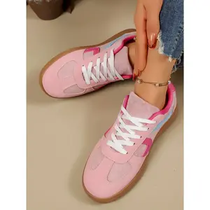 Women's Lace-Up Sports Shoes, Breathable Comfort Walking Training Shoes, Retro Multi-Functional Style, Gym Outdoor Travel Essential, Trendy Walking Shoes