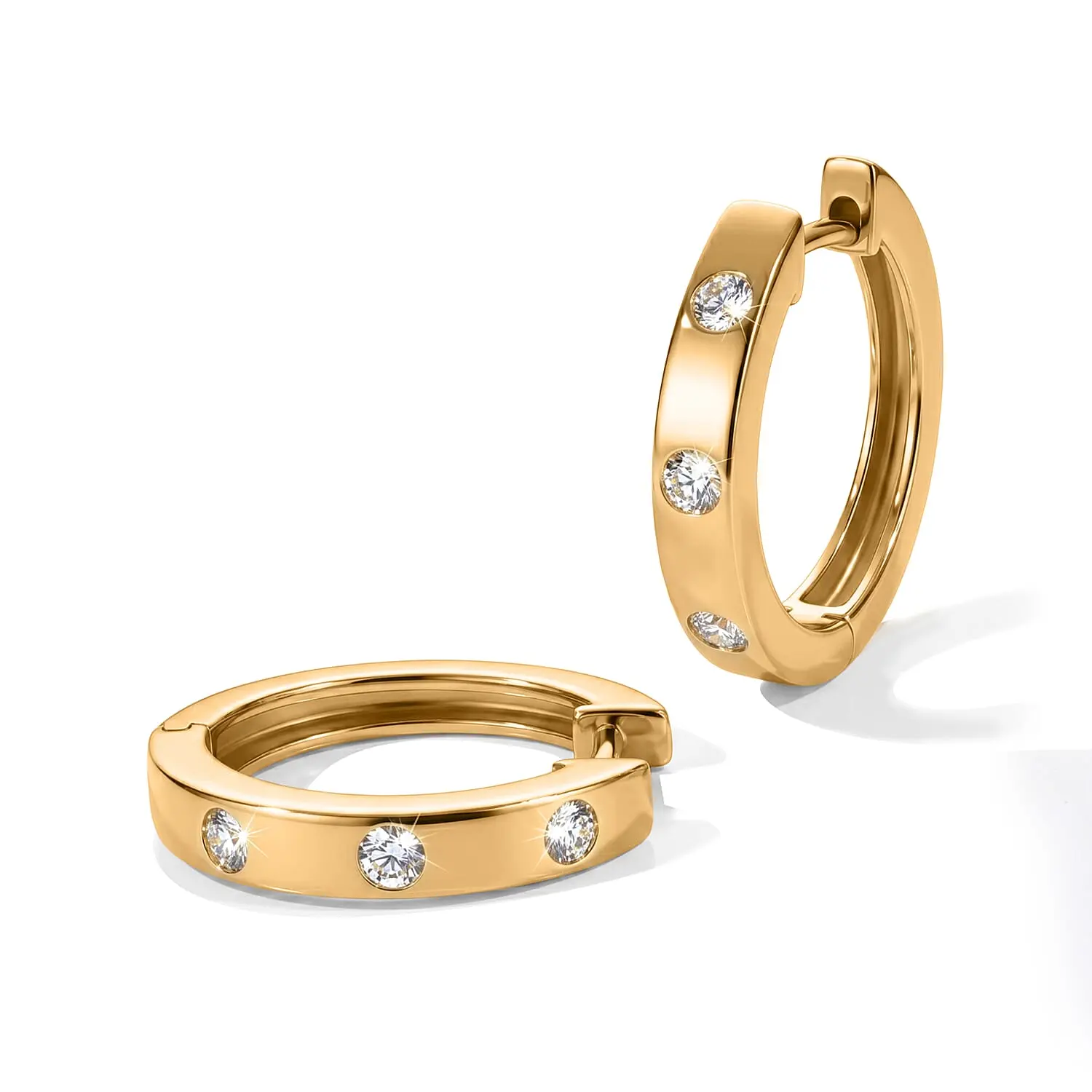 Luxuriant Lab Grown Diamond G-H SI 0.30 ctw Hoop Earrings in 18K Vermeil Yellow Gold Over Sterling Silver