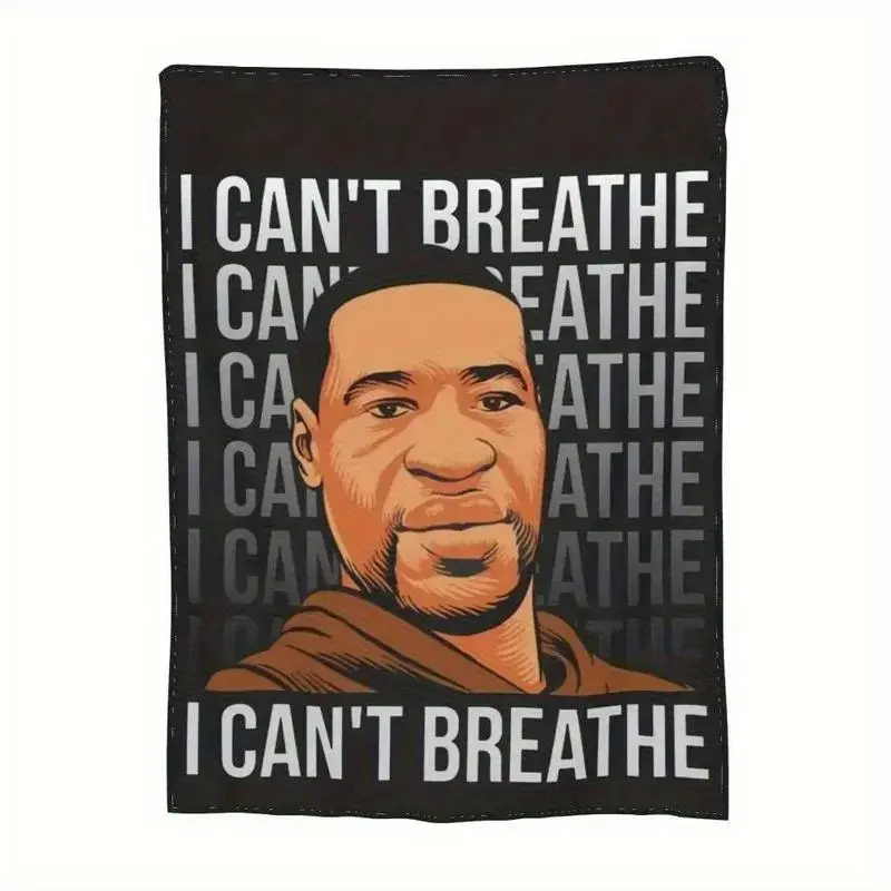 George Floyd Memorial Flannel Throw Blanket, Soft Warm Black Lives Matter Fleece Blanket, Social Justice Room Decor for Sofa Bed Living Room Dorm, Meaningful Memorial Gift For Activists Supporters