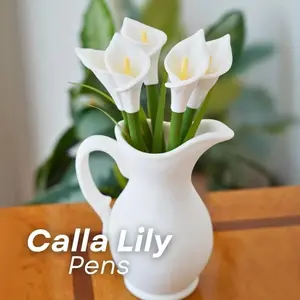 Calla Lily Pens – Elegant Flower Pen Set with Vase & Bookmark | 3D Printed Gift