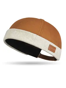 Brimless Cap Unique Docker Beanie, Watch Cap with Rolled Cuff, Harbour Hat Adjustable, Landlord Hat, Sailor No Brim Skull Cap