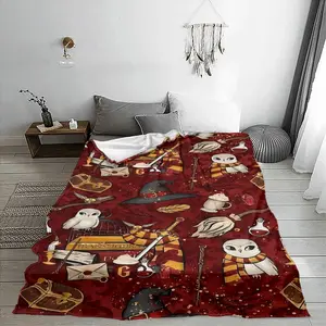 Harry Potter Themed Blanket, 1/2 Counts Soft Warm Throw Blanket, Air-conditioned Room Blanket, Warm Nap Blanket for Home Office Travel Camping