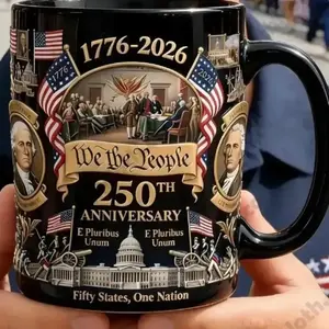 New American We the People 250th Anniversary Limited Edition Gift for Home Office Coffee Mug Ceramic Unique Collectible USA Made Printed Mug