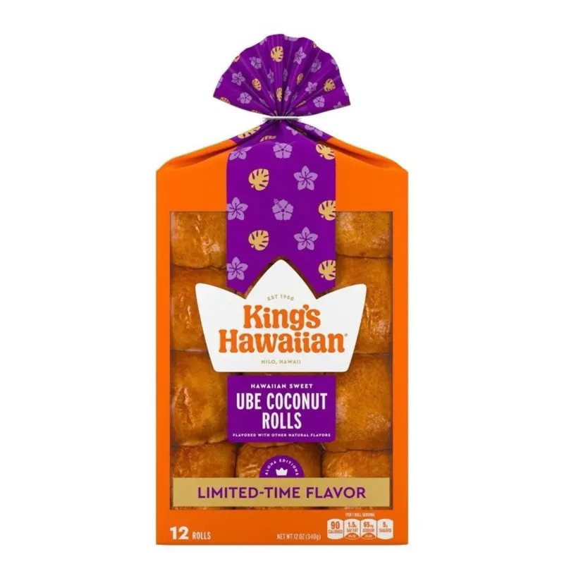 Limited Time Kings Hawaiian Ube Coconut Rolls- 12 Rolls