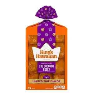 Limited Time Kings Hawaiian Ube Coconut Rolls- 12 Rolls