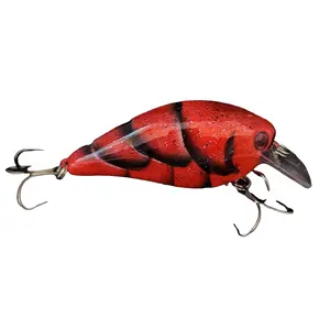 3" Custom Painted Crankbait Vivid Red Craw Color
