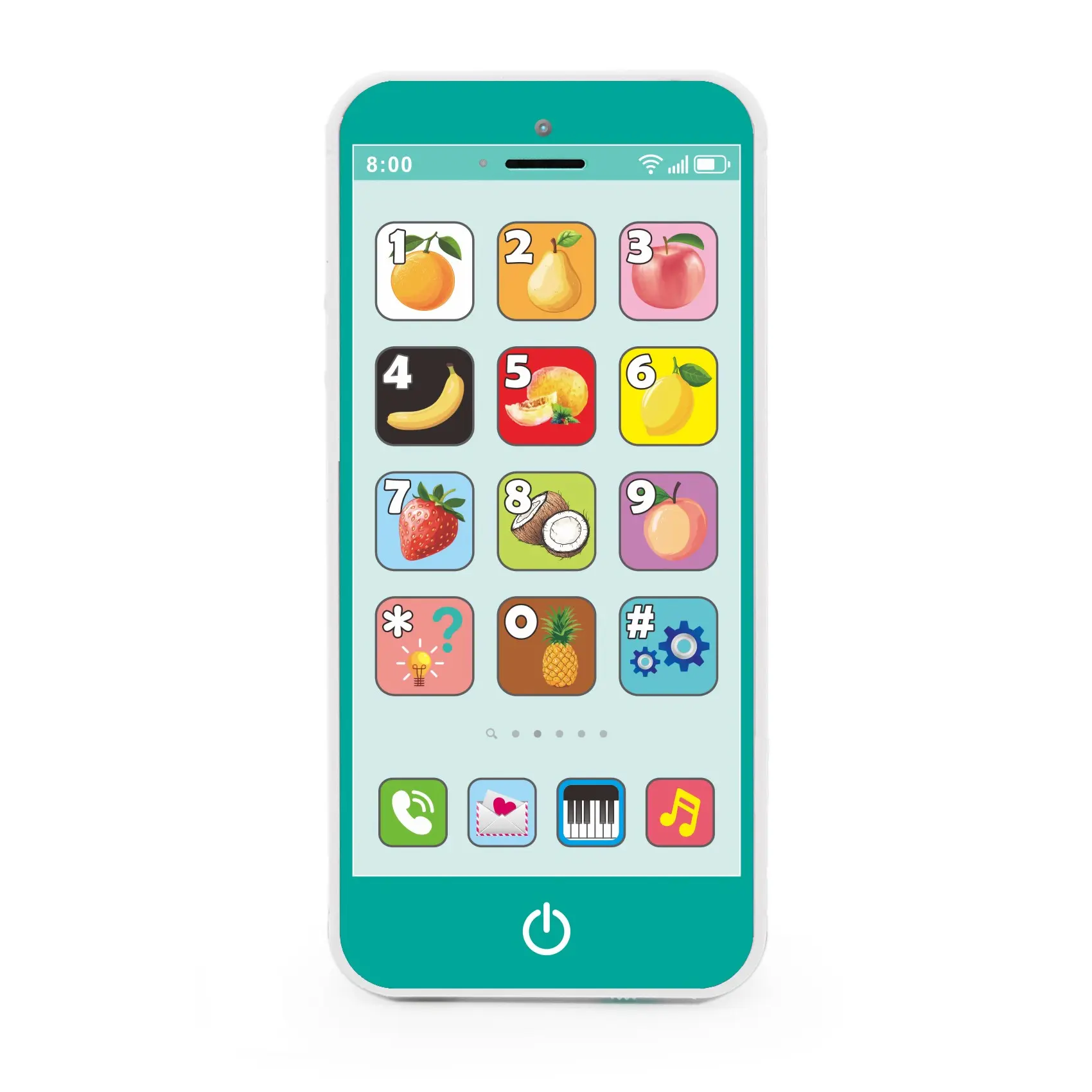 English Toy Phone Educational Puzzle Toy, 8 Modes Including Phone Mode, Piano Mode, Color Mode, Fruit Mode, Drum Mode