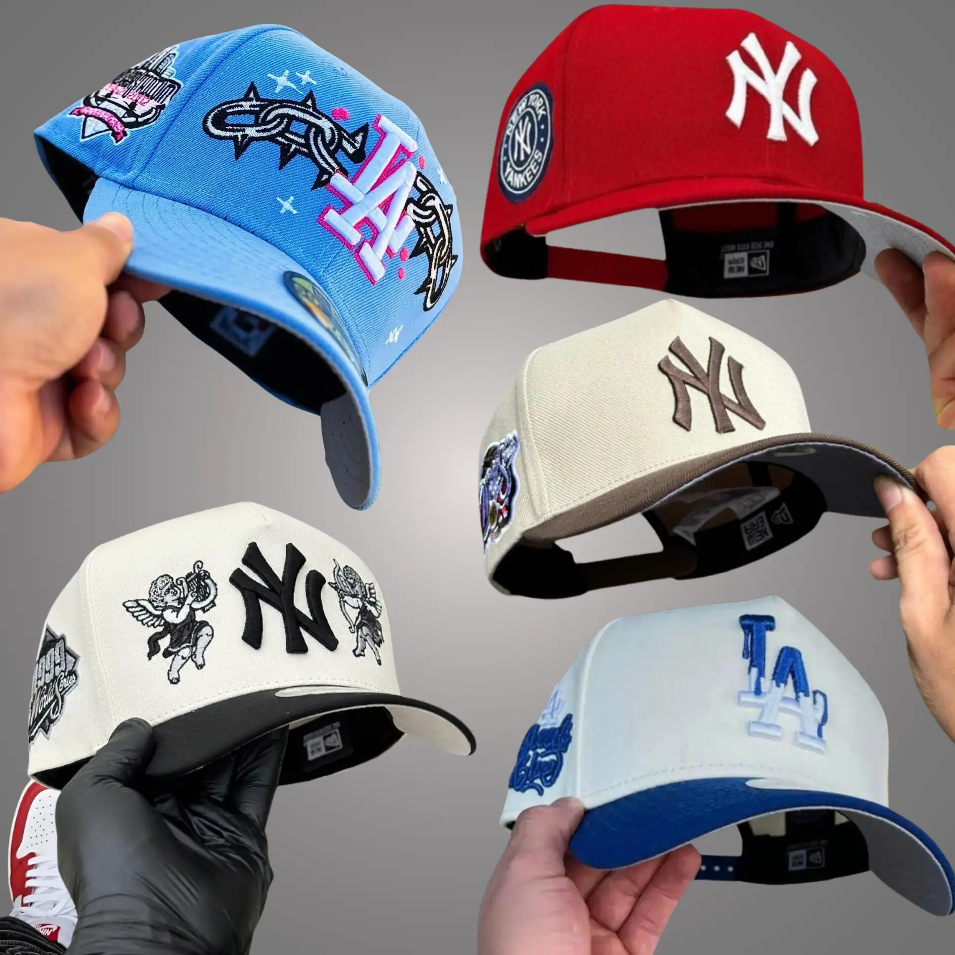 New Era MLB NY Yankees LA Dodgers Snapback Hat – Premium 9FORTY 59FIFTY Baseball Cap, Adjustable Closure, Curved Brim, Embroidered Team Logo, Unisex Outdoor Casual Wear, Vintage Athletic Streetwear, Trending TikTok USA 2026