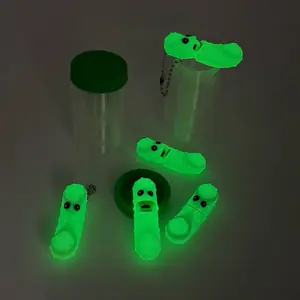 Tickle Pickles 3D Printed Articulated Glow in the Dark Pickle Keychain & Jar Green Color Unique Design Elements for Car Keys Valentine Day Gift Handmade Small Item