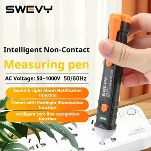 SWEVY AC voltage sound and light test pen, a non-contact voltage tester, suitable for 50–1000V, with light function, can work in dark environments, battery powered (batteries not included).
