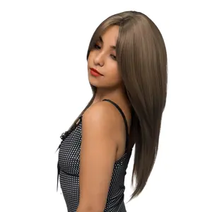 22-Inch Solid Cool Choc Brown Wavy Synthetic Wig | 【Heat Resistant】【Cap Included】 | FSGA