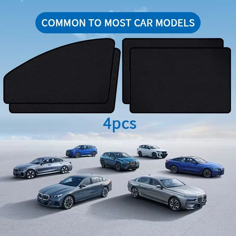 Sunshade curtains, Sun shades for car windows, sunshade and heat insulation curtains, side curtains for vehicle windows, for vehicle privacy and UV protection - universal type, with magnetic attachment