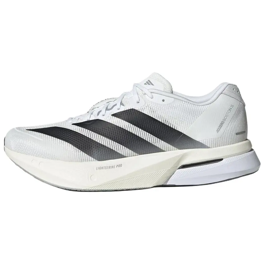 Adidas Adizero Boston 13 White Black Dash Grey' Stylish Comfortable Low Top Running Shoes Men's JS4939