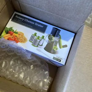 [BF&CM]KitExpert Viral Cheese Grater(All Metal Blades & No Plastic Left in Food), 3X Faster Shredding, Time-Saving Rotary Cheese Grater, Mandoline, Vegetable Chopper, Kitchen Gadgets, Slicer Dicer Cutter Kitchenware