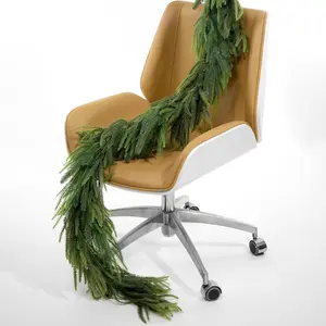 Christmas Norfolk Pine Garland - Soft-Touch Artificial Greenery for Mantle, Table, Fireplace, Wall - Winter Xmas Decor (15FT, -Pine)