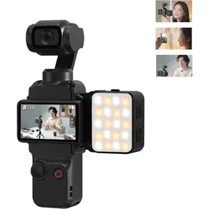 Pocket 3 4  Mini LED Light Attachment, 8700K Adjustable Fill Video Light for Xtra Muse with Quick-Release Cold Shoe Adapter for   Action 5 Pro/4/3 Camera Cage Accessories
