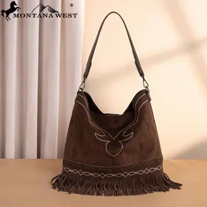 Montana West Fringe Hobo Bag: Coffee