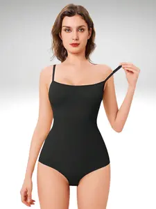 Seamless Waist Trainer Bodysuit for Women – Full Body Shaper with Tummy Control & Square Neck Clothes Compression