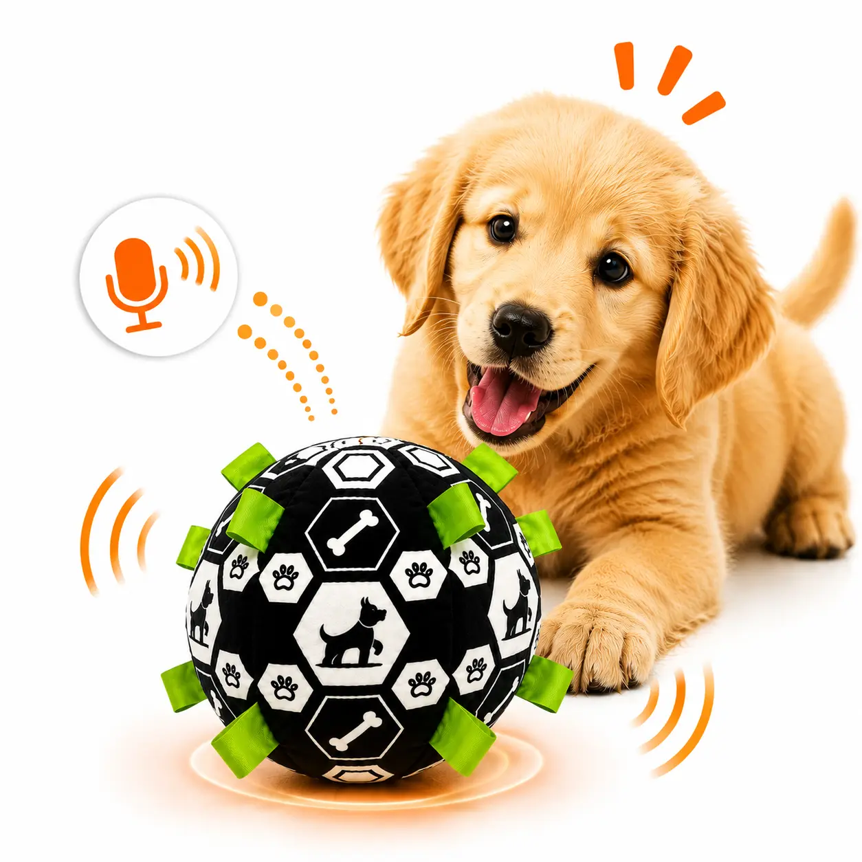 Vankoo Interactive Dog Toy Ball - 2026 Soccer Fest Edition Self-Moving Interactive Moving Ball, USB Rechargeable, Durable, Squeaky, for Dogs (Guards Fun When You're Away), Toy Balls, Self-Moving Balls