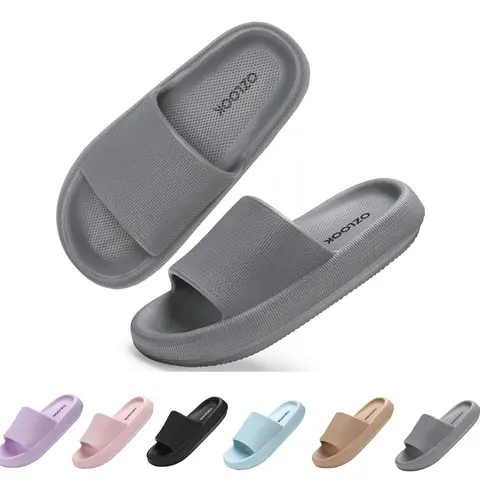 Unisex Minimalist Casual Slip-On Sports Slides - Thick EVA Foam Cushioned Footwear with Non-Slip Sole, Sporty Chic Spa Shoes for Versatile Indoor/Outdoor Use (Note: Runs small, size up 1 for perfect fit)
