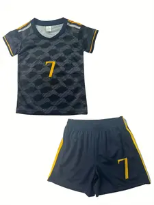 Name VINI JR. and Number 7 - Children's Summer Football Kit, a two-piece set including a Sporty Jersey and shorts, lightweight and breathable, suitable for sports and casual wear, the perfect choice for outdoor activities, Soccer Jerseys