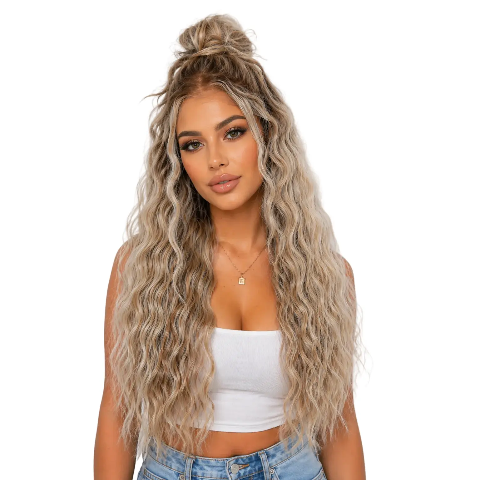 Luxury Water Wave Lace Front Wig – Natural Look Heat Resistant Hair