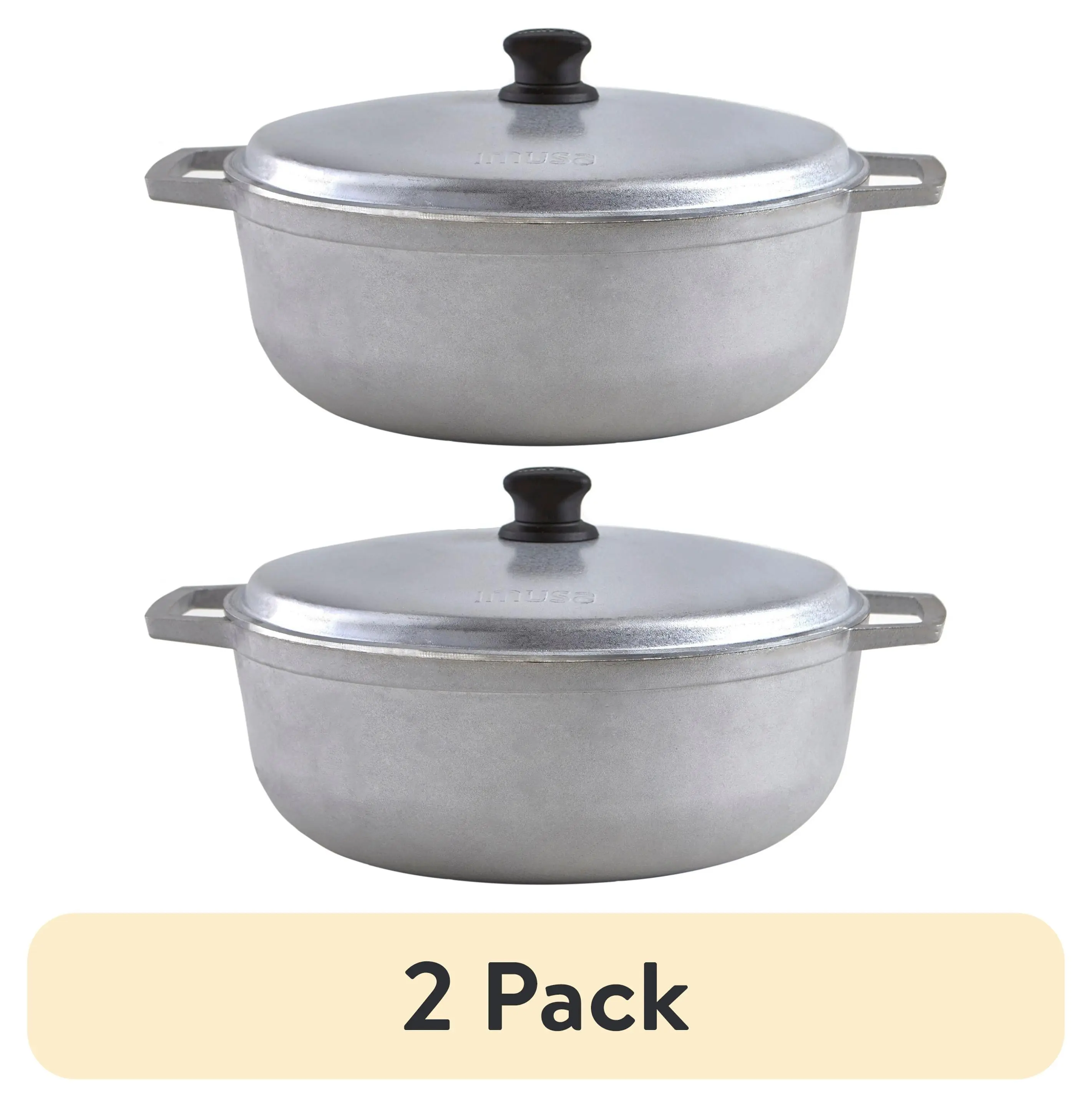 (2 pack) IMUSA 7.5qt Cast Aluminum Caldero - 30cm