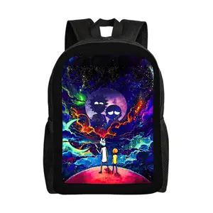 Rick-and-Morty-Backpacks for Girls, Cute School Backpack, Aesthetic Bookbag for Teens, Lightweight Classic Backpack for Travel, Work, Picnic A-7