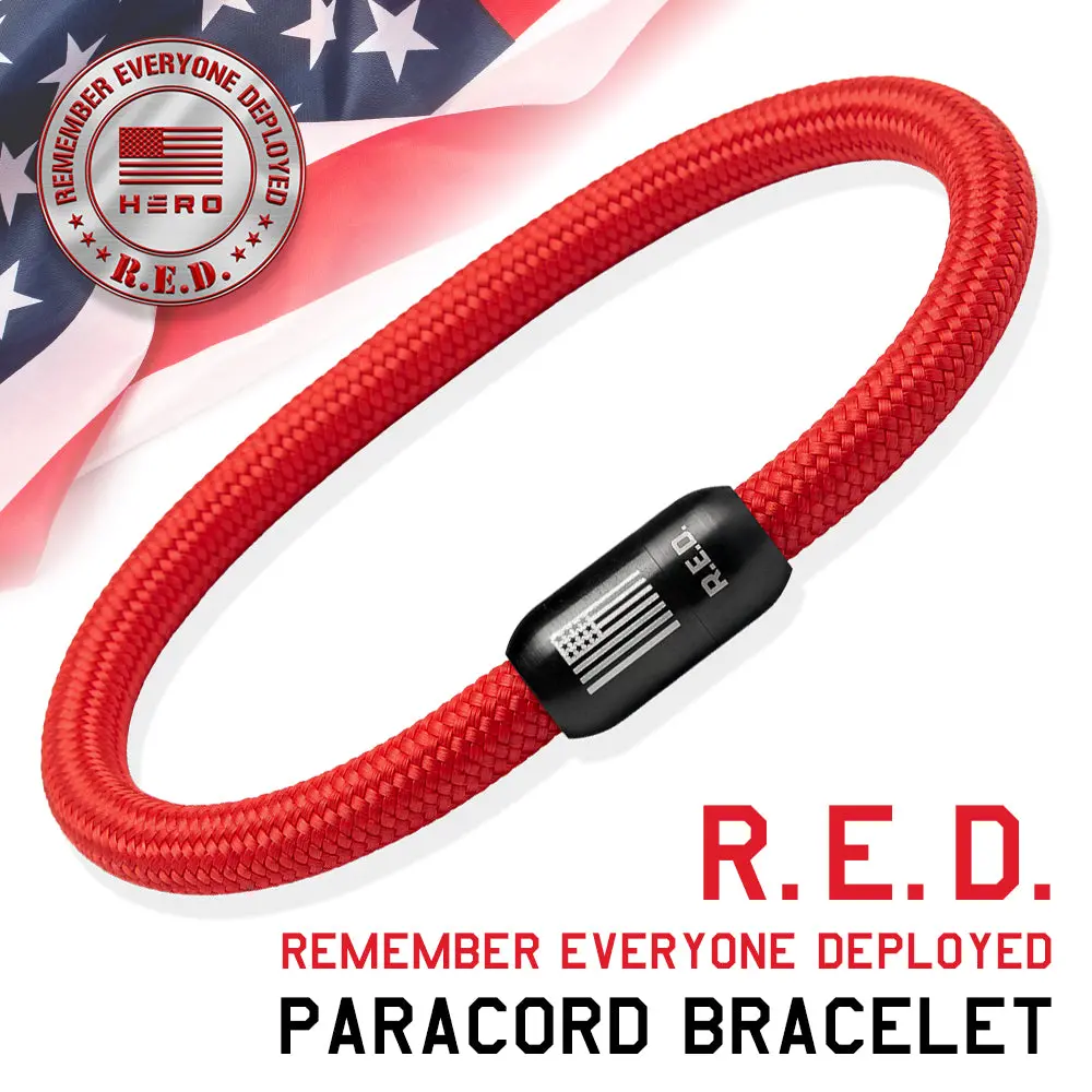 R.E.D Remember Everyone Deployed Paracord Bracelet TT- Honor Those Who Serve