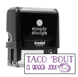 Taco 'Bout A Great Job! Purple Self-Inking Funny Grading Stamp for Teachers