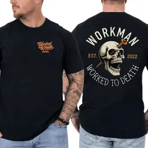 Worked To Death T-Shirt, Skull Screw Worker Graphic, Workman Trading Co Graphic Shirt for Construction Workers & Blue Collar Men, Gift for Hardworking Laborers