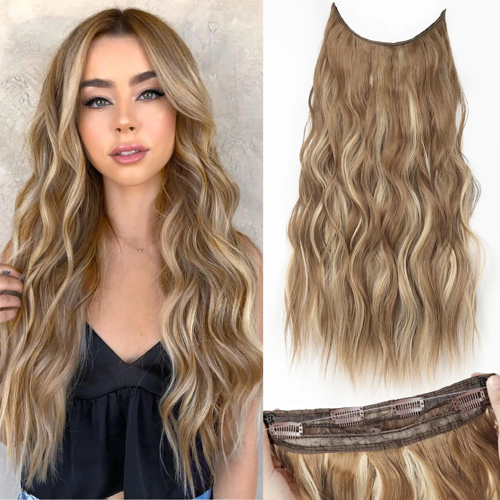 20inch-Ash Medium Brown Mix Bleach Blonde