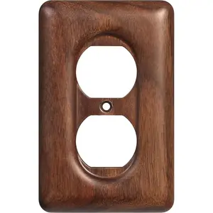 Decorative Solid North American Walnut Outlet Plug Plate Covers Electrical Wall Plates for Outlets