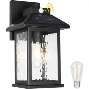 Solar Wall Lanterns Outdoor Motion Sensor, Solar  Porch Light Fixture,   Outdoor Wall Sconce Lantern Lamp for Garage Shed Barn Yard Garden Front Door