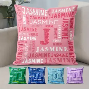 1pc Custom Name Pillow Cover - Soft Plush Polyester, Machine Washable, Zipper Closure, Digital Print, Lightweight for Sofa Bed Travel Camping Office - Modern Home Decor, All-Season Use, Outdoor Pillow Covers, Cozy Decorative Accessory, Durable Zipper Clos