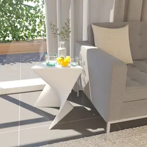 212 MAIN Randolph Modern Side Table - 17x15.75x15.5 in, White, Compact, Stackable, Triangular, Steady Base, Modern Coffee Table for Outdoor Use