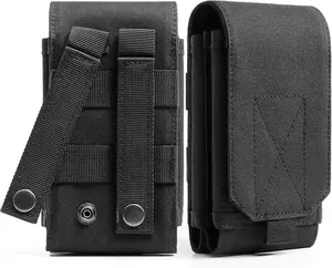 Urvoix Dual Cell Phone Holster, Belt Phone Pouch, Molle Phone Holder Belt Case for iPhone 16 Pro Max/iPhone 15 14 13 12 Pro Max/iPhone 16 15 14 Plus, Tactical Accessories Bag for Outdoor Hiking